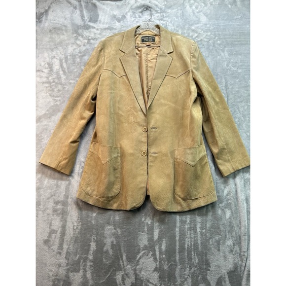 Vintage Golden State Leather Jacket Men Sz 44 Light Brown Rancher Western Cowboy